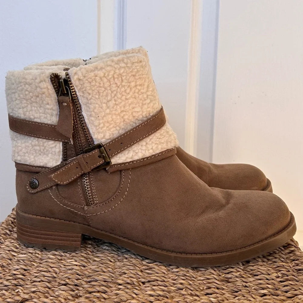 Liz Claiborne Ankle‎ Boots Faux Fur Side Zip 10M